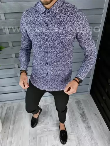 Camasa barbati eleganta cu imprimeu slim fit A4428  W11-3.1.2.3