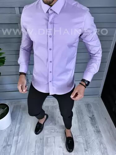 Camasa barbati lila slim fit B1357 X