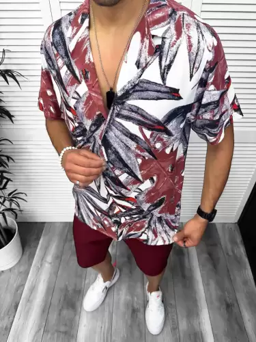 Camasa barbati PREMIUM   maneca scurta  cu imprimeu 13049 D4-1.3