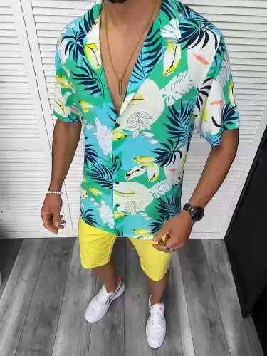 Camasa barbati PREMIUM   maneca scusta  cu imprimeu 13171 P18-4.3