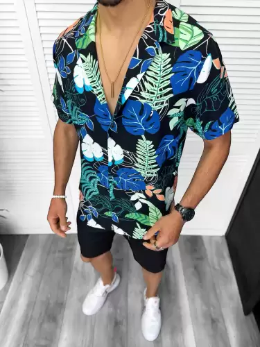 Camasa barbati PREMIUM   maneca scusta  cu imprimeu 13173 D4-3.3