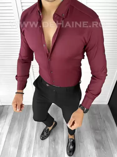 Camasa barbati slim fit grena B8486 5-1 E