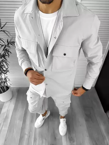 Camasa barbati slim fit gri deschis 6050  D4-5.1