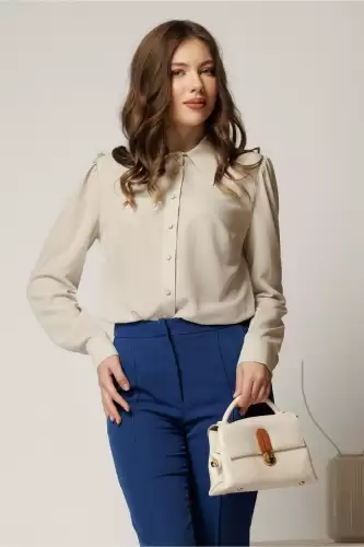 Camasa DY Fashion ivoar cu guler si inchidere cu nasturi
