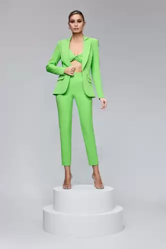 Compleu casual elegant de culoare verde