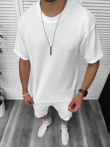 Compleu de vara  alb  triocu + pantaloni 8206A D2-3.3