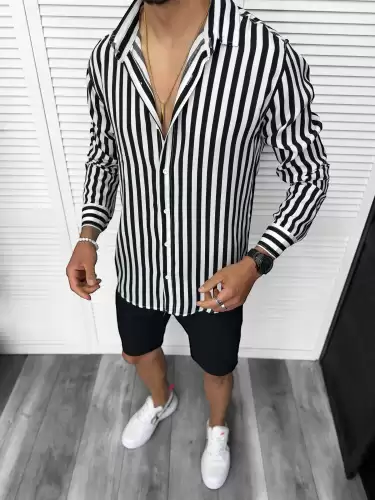 Compleu de vara camasa dungi + pantaloni 13213