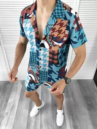 Compleu de vara camasa imprimeu  + pantaloni 11994 D3-3.3