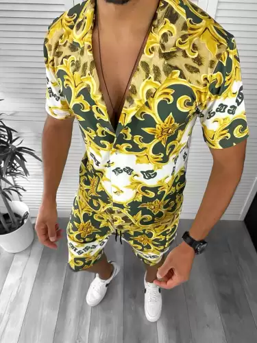 Compleu de vara camasa imprimeu  + pantaloni 12773 21-4.1.2