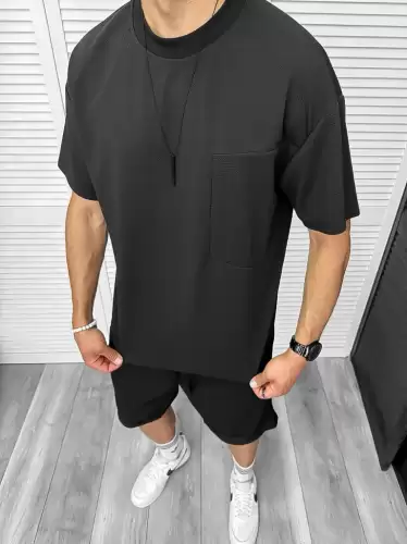 Compleu de vara  oversize  negru  triocu + pantaloni 097 D3-2.2