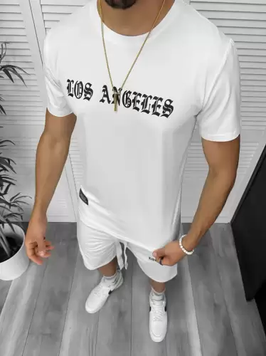 Compleu de vara tricou + pantaloni  alb  TS950 D6-1.1