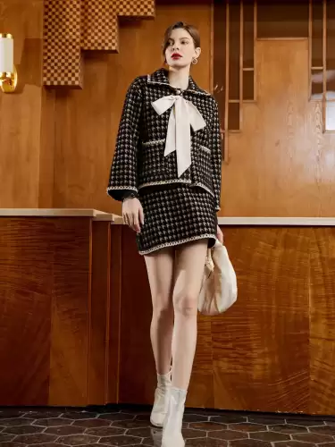 Compleu elegant/casual negru cu bej