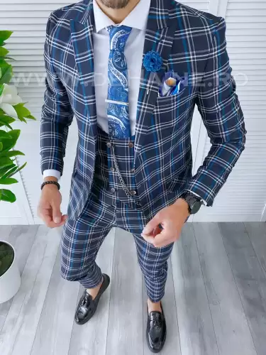 Costum barbati slim fit + Vesta A7800 i15-1