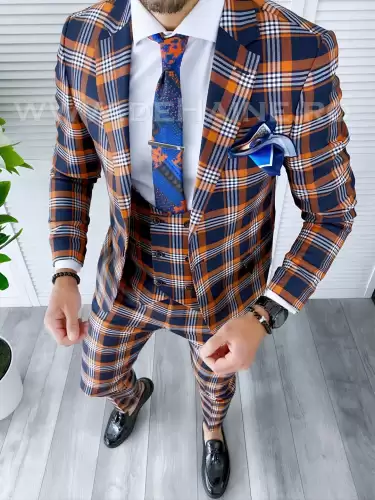 Costum barbati slim fit + Vesta A7802 43-5