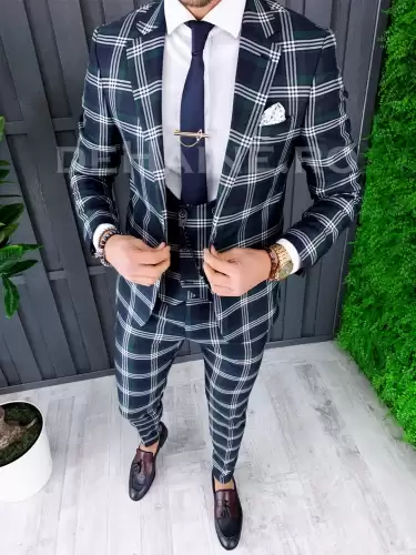 Costum barbati slim fit + Vesta  ZR A7804 D3-4.2