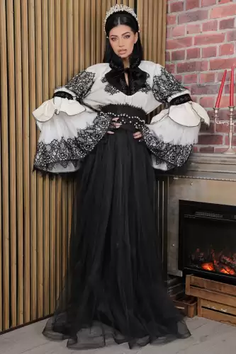 Fusta lunga eleganta din tulle negru Legendaria by Venezia