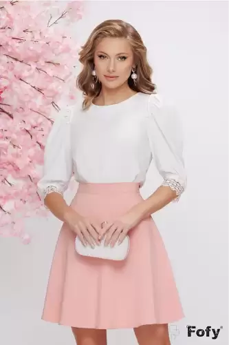 Fusta office roz in clos cu buzunare