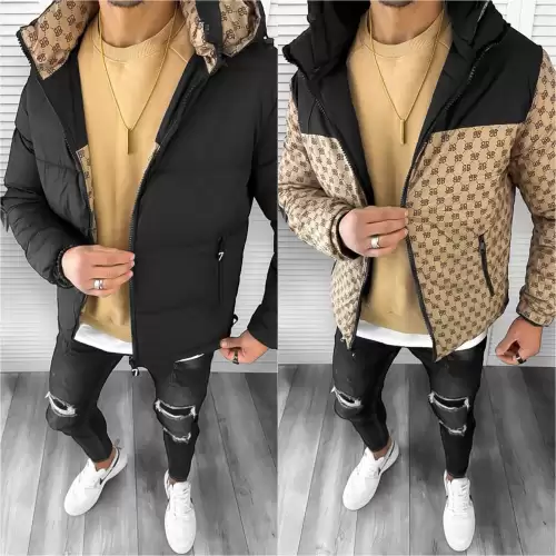 Geaca barbati de iarna  cu 2 fete  neagra A68 **