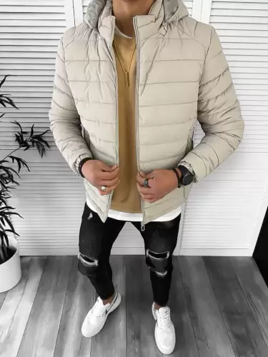 Geaca barbati de iarna  imblanita  bej 5188 D1-4