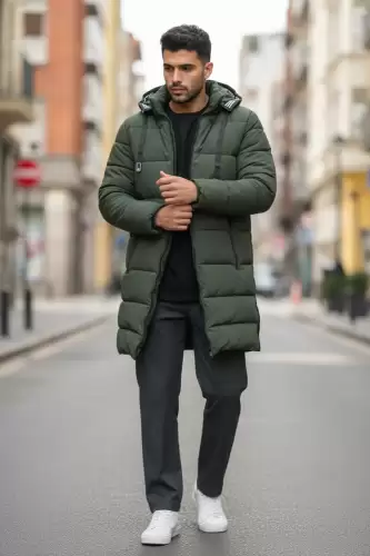 Geaca barbati de iarna kaki lunga A72