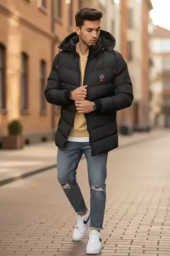 Geaca barbati de iarna neagra 13415 67-4