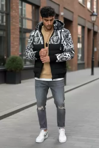 Geaca barbati de iarna neagra a13