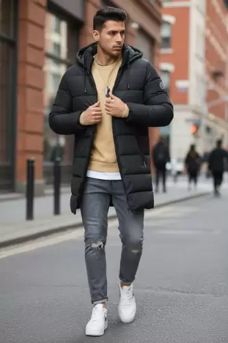 Geaca barbati de iarna neagra A26