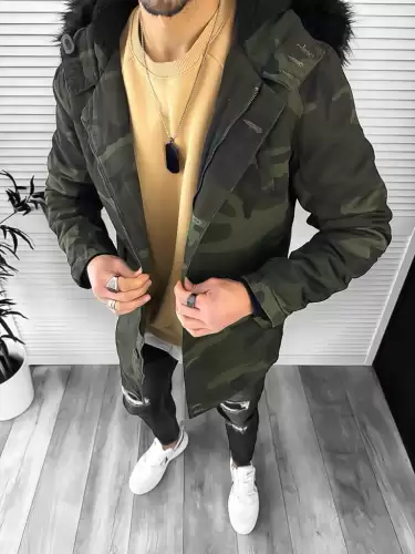 Geaca barbati de iarna PARKA  ARMY  Imblanita 888  57-2