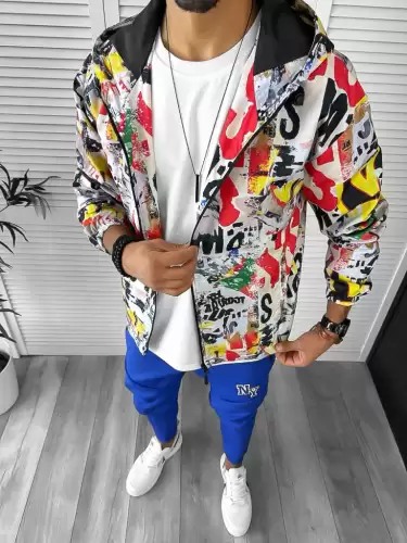 Geaca barbati de toamna cu imprimeu din fas subtire 12172 N7-3.2