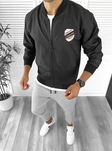 Geaca barbati de toamna neagra din fas subtire 12334 D5-4.3