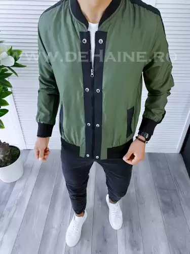 Geaca barbati de toamna verde din fas subtire B5996 N7-4.1