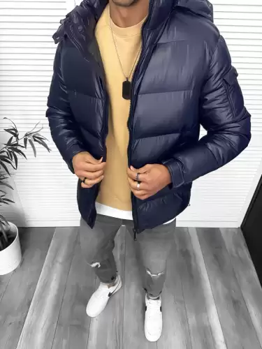 Geaca barbati groasa de iarna  bleu A18 N15