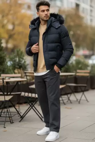 Geaca barbati groasa de iarna  bleumarin  TG2980 59