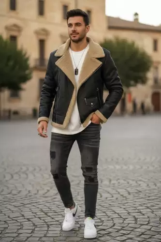 Geaca barbati groasa de iarna  neagra  M1059 60**