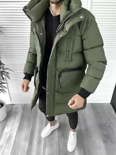 Geaca barbati groasa kaki de iarna 1021 57-2