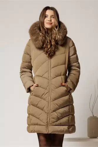 Geaca dama maro cu gluga si blanita detasabila
