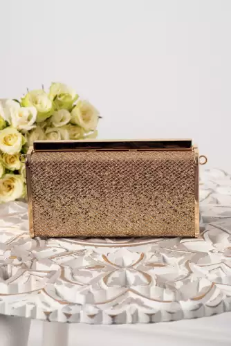 Geanta dama eleganta Darla aurie cu paiete discrete