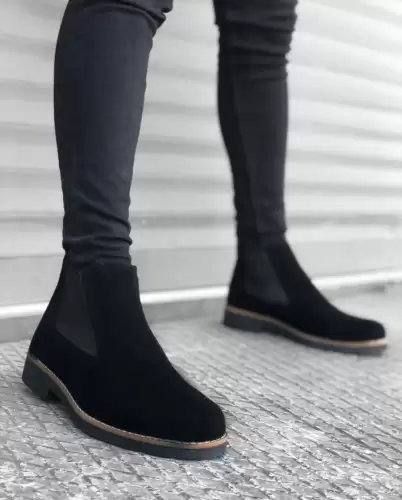 Ghete barbati piele intoarsa neagra eco 12207 T15