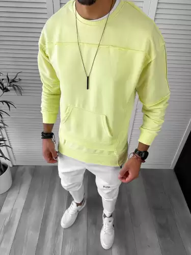 Hanorac barbati galben slim fit K151 i10-4.3