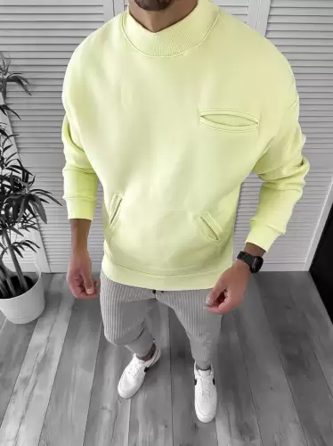 Hanorac barbati galben slim fit K226 14-2