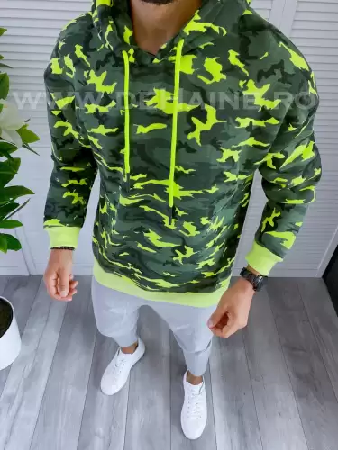 Hanorac barbati oversize verde K348  S2-4