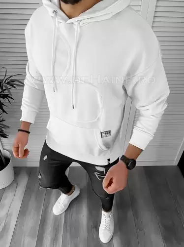 Hanorac barbati slim fit alb K004 i3-6