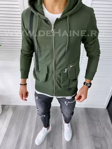 Hanorac barbati slim fit kaki 2692  D3-2.3