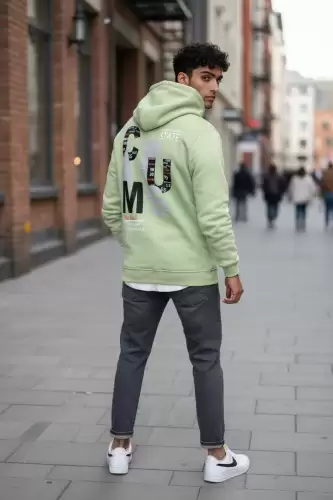 Hanorac barbati slim fit  verde  vatuit S100 33-3.1