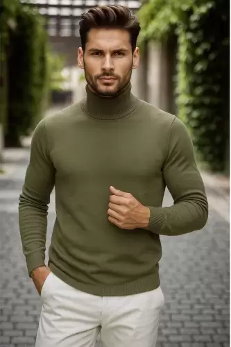 Helanca barbati slim fit kaki 13416