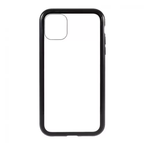 Husa pentru intreg telefon din sticla temperata si cadru din metal pentru iPhone 11 Pro Max - negru 0006