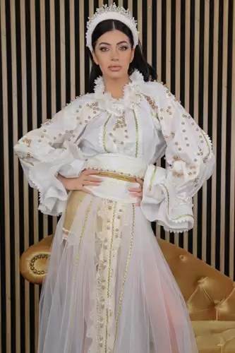 Ie traditionala stilizata Raza de Lumina cu perle aurii