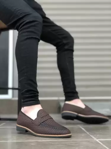 Mocasini barbati maro tapla subtire piele eco comozi 12222 N15-2