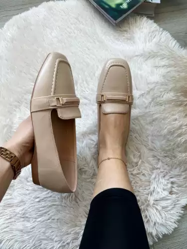 Mocasini dama bej 606  T4-3