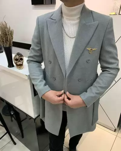 Palton barbati gri deschis B7575 123-3